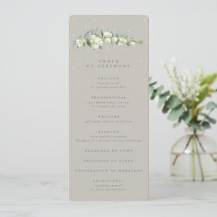 Greige Snowberry+Eucalyptus Stem Winter Wedding Program