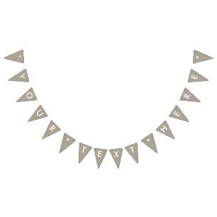 Greige Solid Colour Customize It Bunting Flags