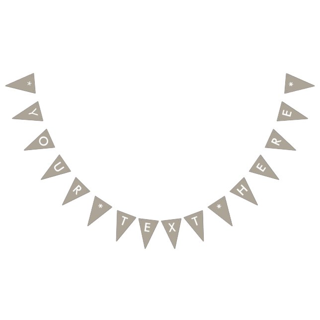 Greige Solid Colour Customize It Bunting Flags (All)