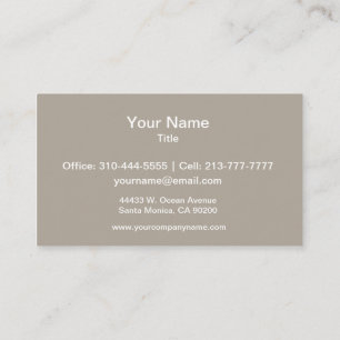 Greige Solid Colour Customize It Business Card