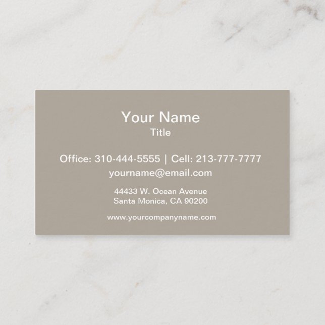 Greige Solid Colour Customize It Business Card (Back)