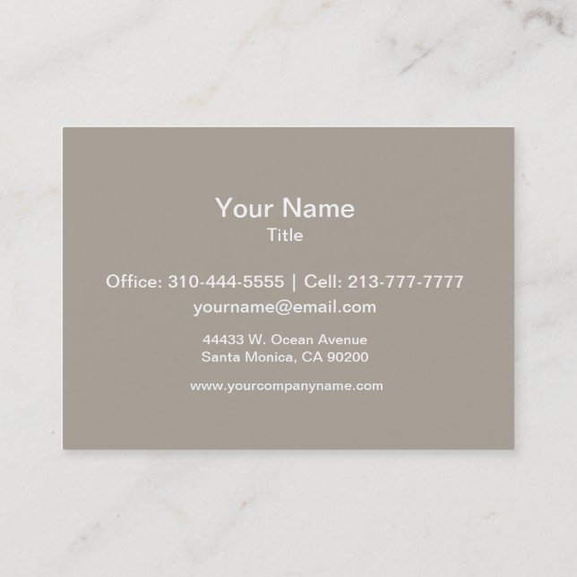 Greige Solid Colour Customize It Business Card (Back)