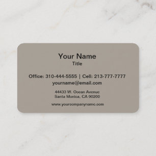 Greige Solid Colour Customize It Business Card