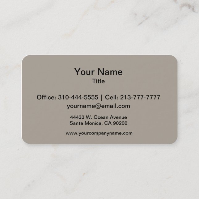 Greige Solid Colour Customize It Business Card (Back)
