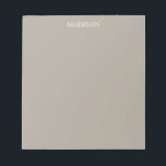Greige Solid Colour Customize It Notepad<br><div class="desc">This product is featured in the solid colour Greige. Greige is a warm toned grey colour that's between grey and beige.</div>