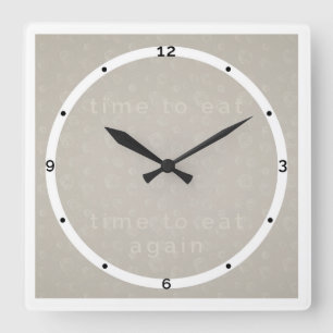 Greige wall clock for kitchen -- Time to eat again