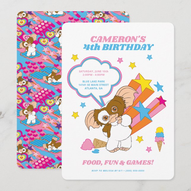Gremlins | Gizmo Birthday Invitation (Front/Back)