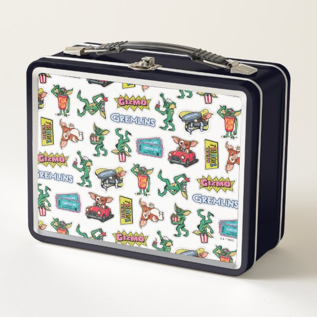 Gremlins™ Sticker Fun Pattern Metal Lunch Box (Front)
