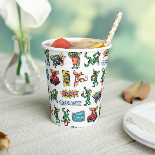 Gremlins™ Sticker Fun Pattern Paper Cups (Insitu)