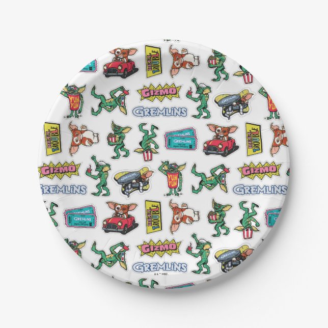 Gremlins™ Sticker Fun Pattern Paper Plate (Front)