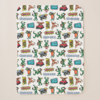 Gremlins™ Sticker Fun Pattern Sherpa Blanket