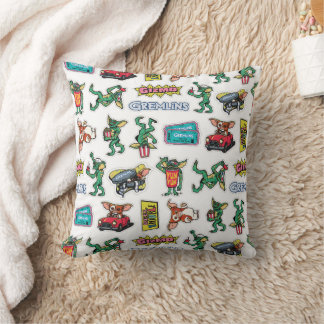 Gremlins™ Sticker Fun Pattern Throw Pillow
