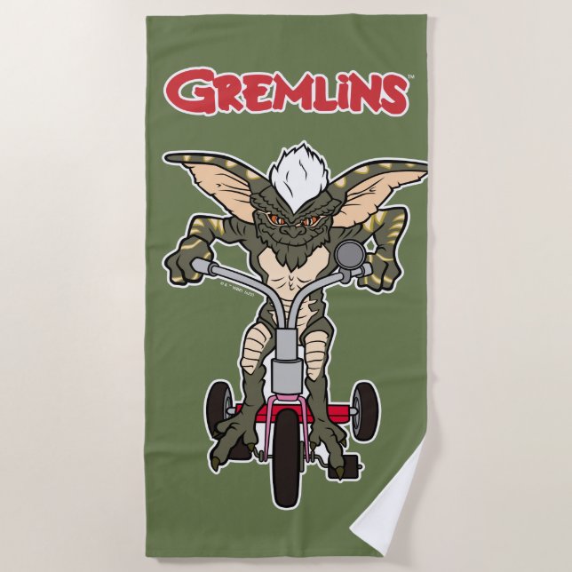 Gremlins | Stripe Riding Tricycle Beach Towel (Front)