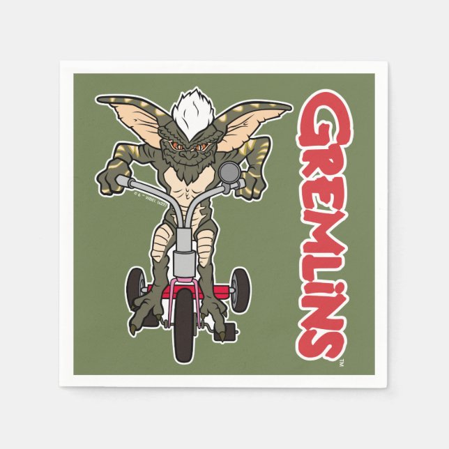 Gremlins | Stripe Riding Tricycle Napkin (Front)
