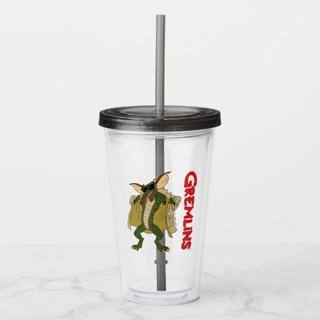 Gremlins | Stripe Trench Coat Flash Acrylic Tumbler (Front)