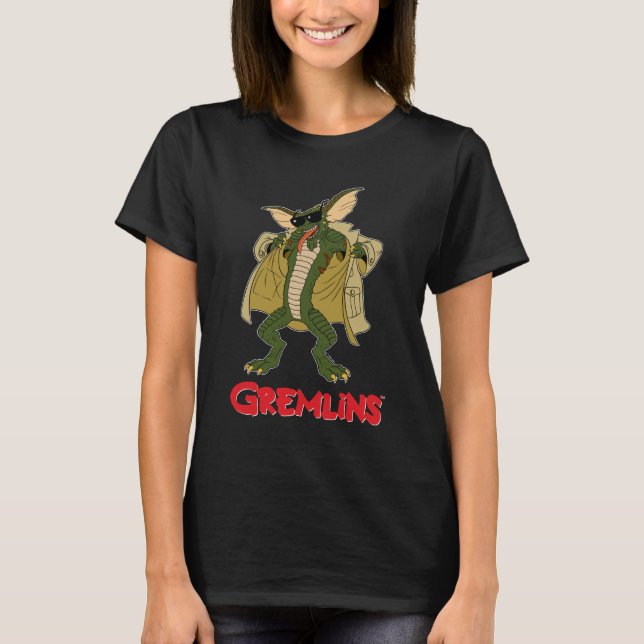 Gremlins | Stripe Trench Coat Flash T-Shirt (Front)