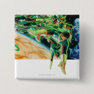Gren Lanterns Flying in Space 2 Inch Square Button