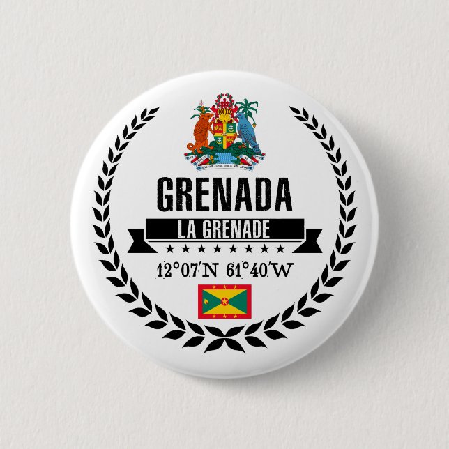 Grenada 2 Inch Round Button (Front)
