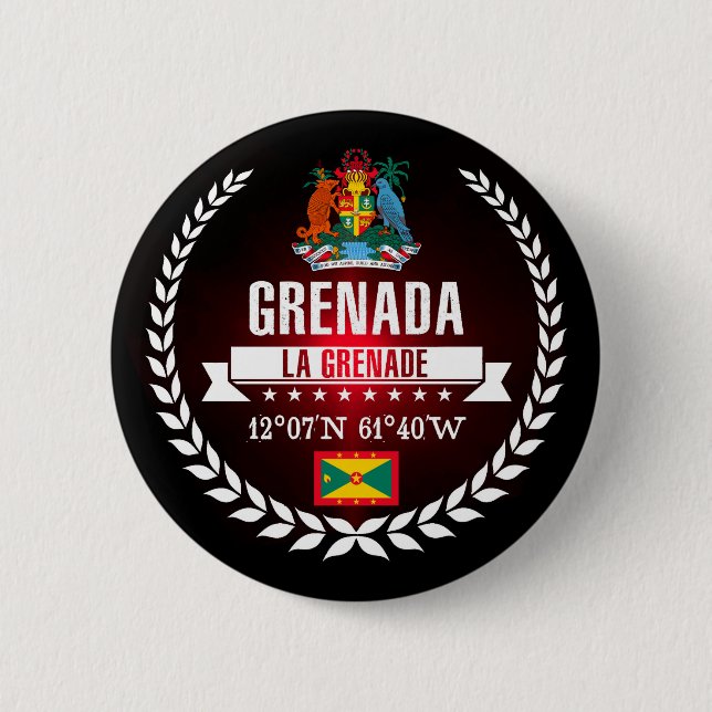 Grenada 2 Inch Round Button (Front)