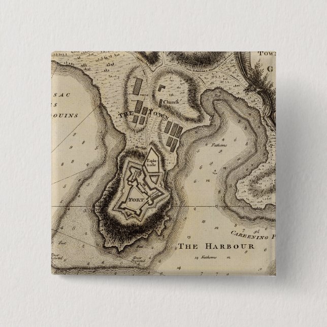 Grenada 2 Inch Square Button (Front)