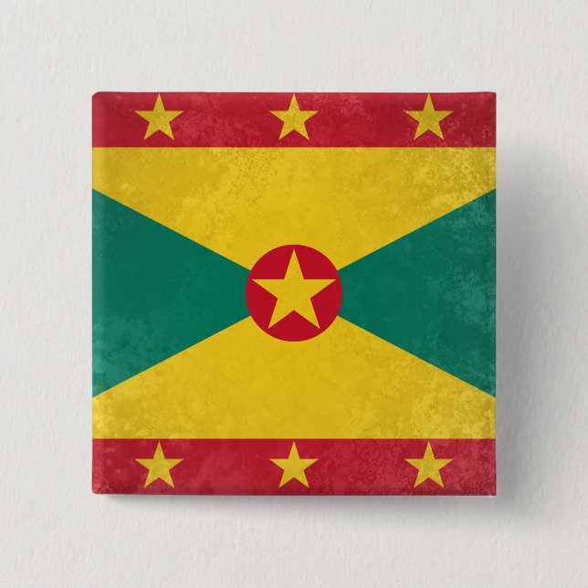 Grenada 2 Inch Square Button (Front)