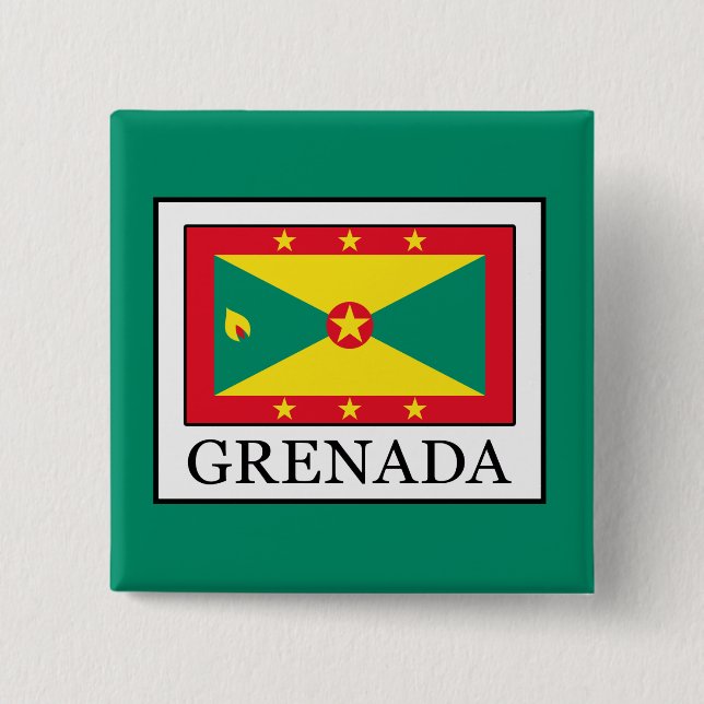 Grenada 2 Inch Square Button (Front)