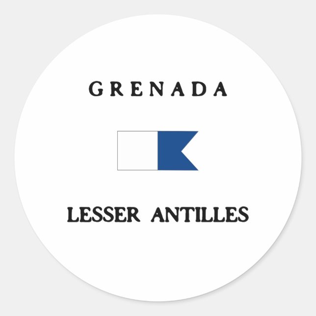 Grenada Alpha Dive Flag Classic Round Sticker (Front)