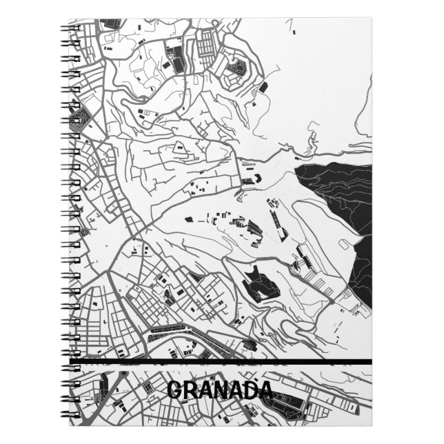 Grenada - Black-White Minimalist Map Notebook (Front)