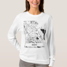 Grenada - Black-White Minimalist Map T-Shirt