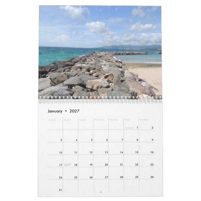 Grenada Caribbean Calendar (Jan 2027)