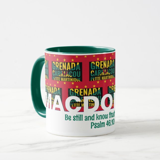 Grenada Carriacou Flag Custom Christian Quote Mug (Front Left)