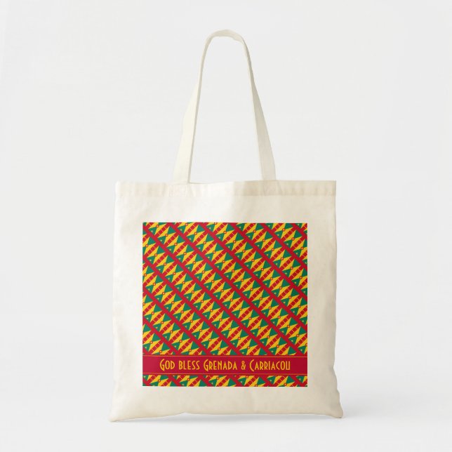 GRENADA CARRIACOU FLAG Scripture Personalized Tote Bag (Front)