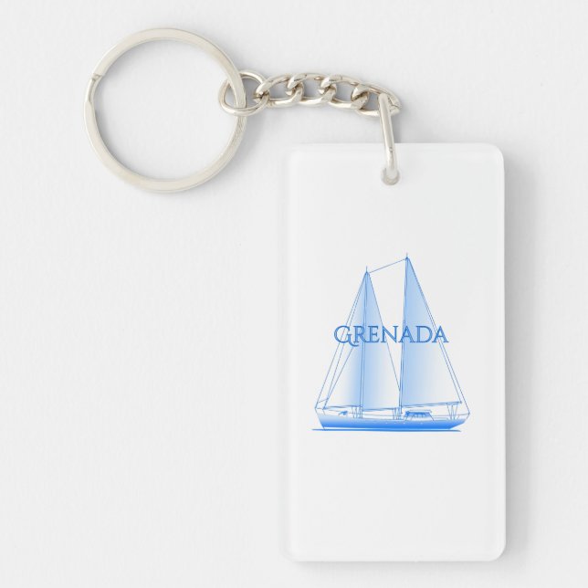 Grenada Coastal Nautical Sailing Sailor Keychain (Front)
