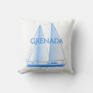 Grenada Coastal Nautical Sailing Sailor Throw Pillow