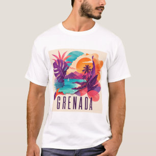 Grenada Contemporary Caribbean Collage T-Shirt