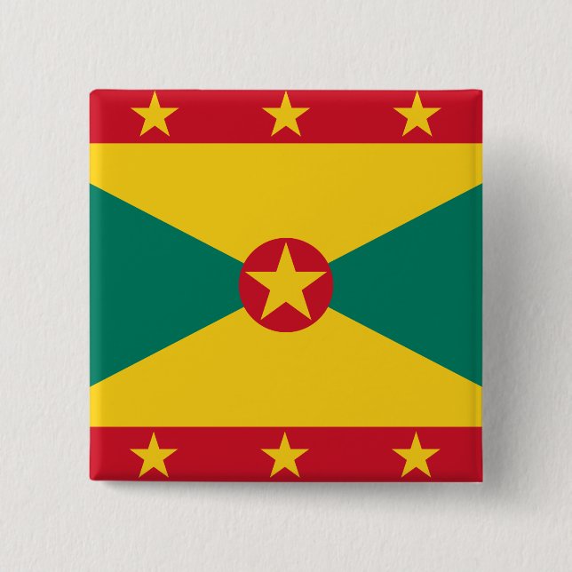 Grenada Flag 2 Inch Square Button (Front)