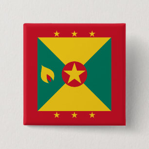 Grenada Flag 2 Inch Square Button