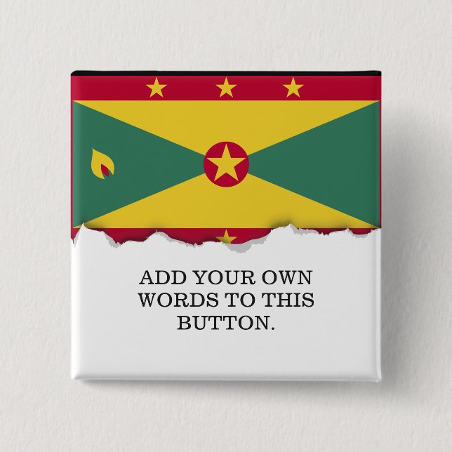 Grenada Flag 2 Inch Square Button (Front)