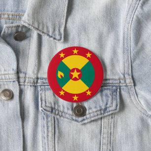 Grenada flag 3 inch round button