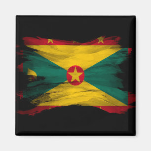 Grenada flag brush stroke, national flag magnet