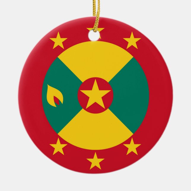 Grenada flag ceramic ornament (Front)