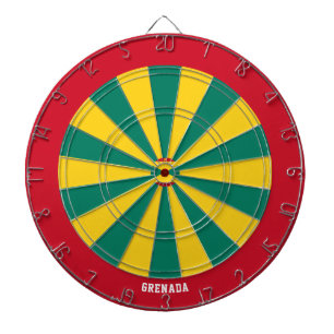 Grenada Flag Colourful Patriotic Dartboard