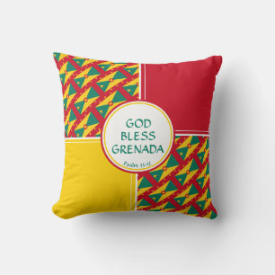 GRENADA Flag Custom GOD BLESS Patriotic Throw Pillow