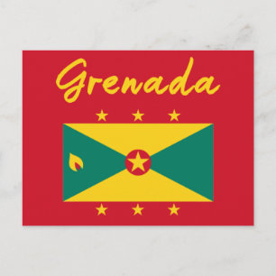 Grenada Flag Grenadian Caribbean Carnival Mas Postcard