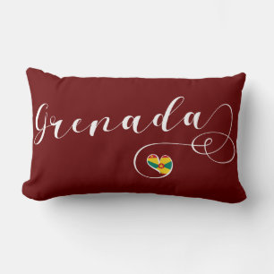 Grenada Flag, Grenadian Heart Lumbar Pillow