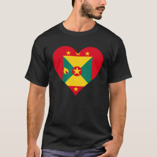 Grenada Flag Heart Grenada Love Grenada T-Shirt