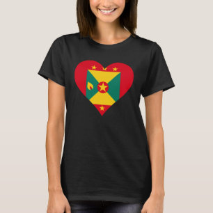 Grenada Flag Heart Grenada Love Grenada T-Shirt