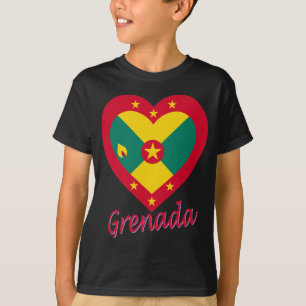 Grenada Flag Heart T-Shirt