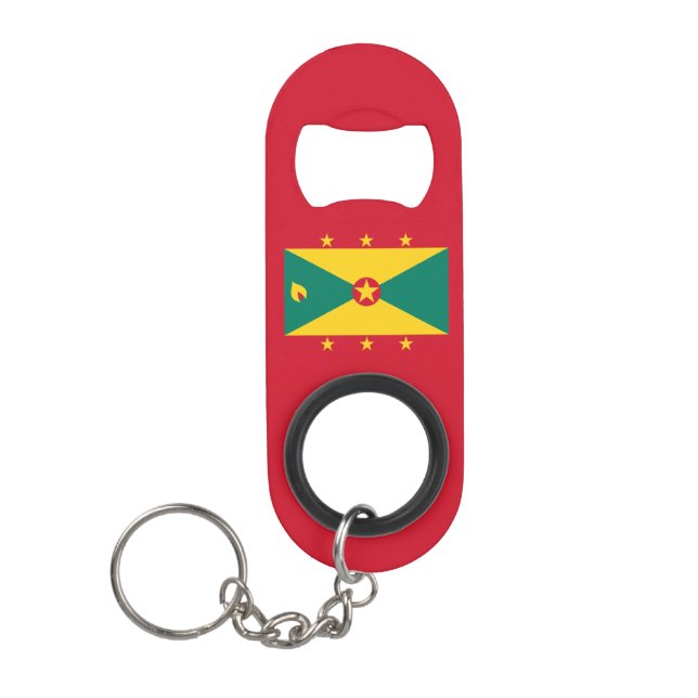 Grenada Flag Keychain Bottle Opener (Front)