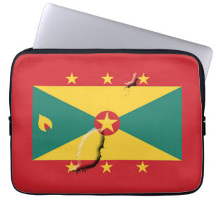 GRENADA Flag Map Patriotic Computer RED Laptop Sleeve